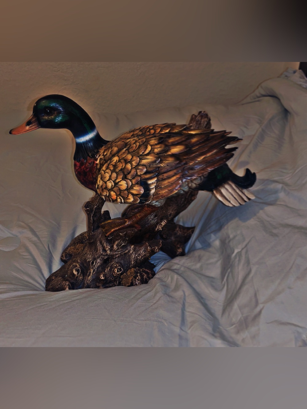 Hand-Painted Mallard Duck Sculpture
